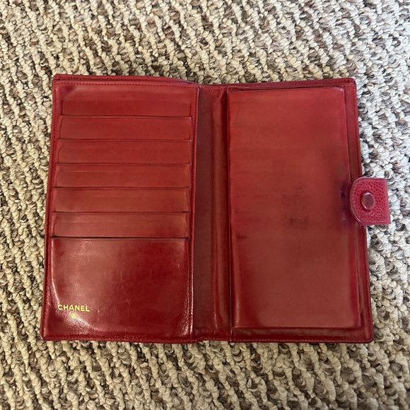 CHANEL Caviar Skin Long Bifold Wallet CC Logo With Box & Authenticity Card - Picture 9 of 16